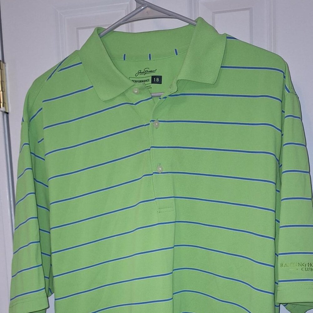 Jack Spicklaus Performance Golf 18 Majors Green Polo